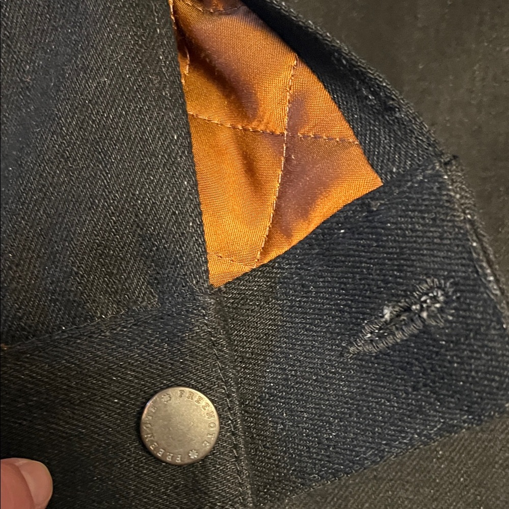 Freenote black denim Jacket with shearling Collar and interior - Picture 4 of 7